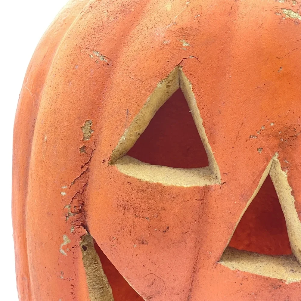 Vintage Gemmy Foam Jack-O-Lantern Pumpkin Halloween Light Up Blow Mold Decor